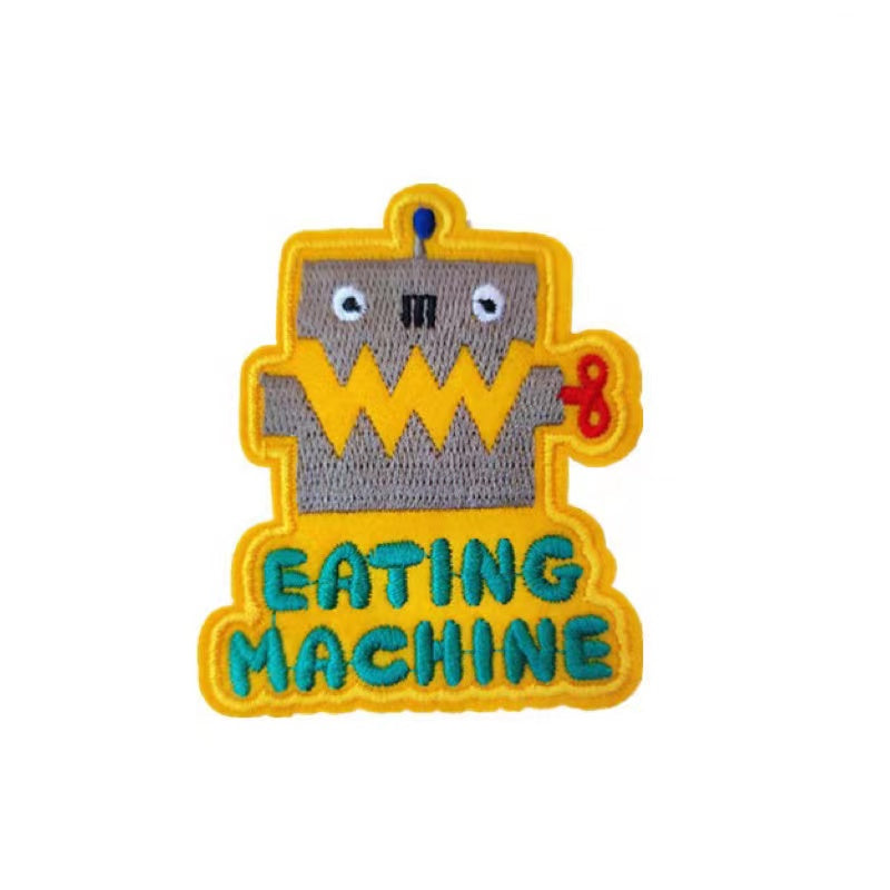 Eating Machine Iron On Embroidered Patch