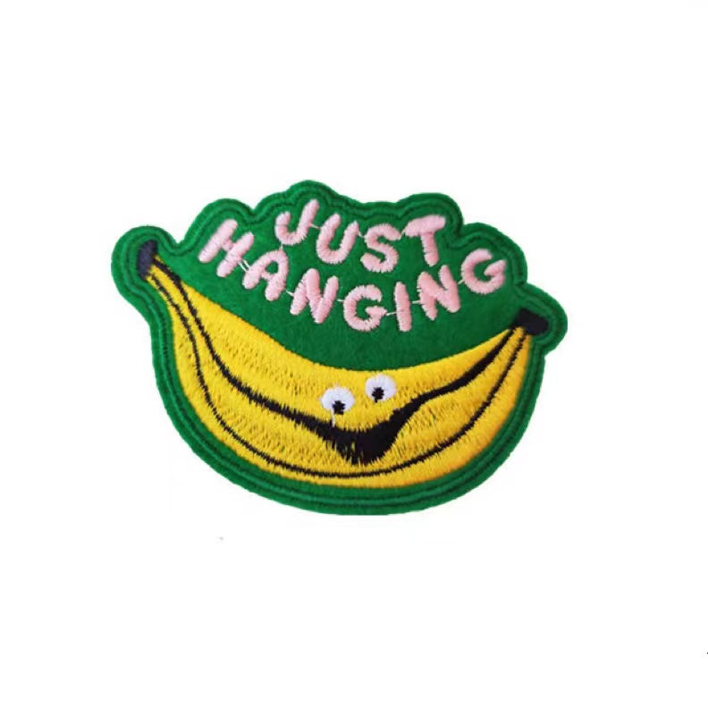 Just Hanging Iron On Embroidered Patch