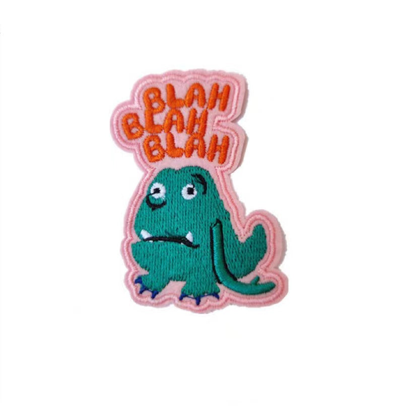Blah Iron On Embroidered Patch