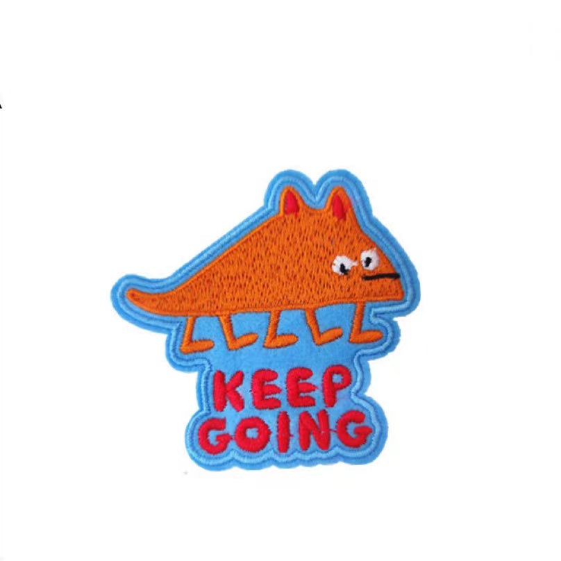 Keep Going Iron On Embroidered Patch