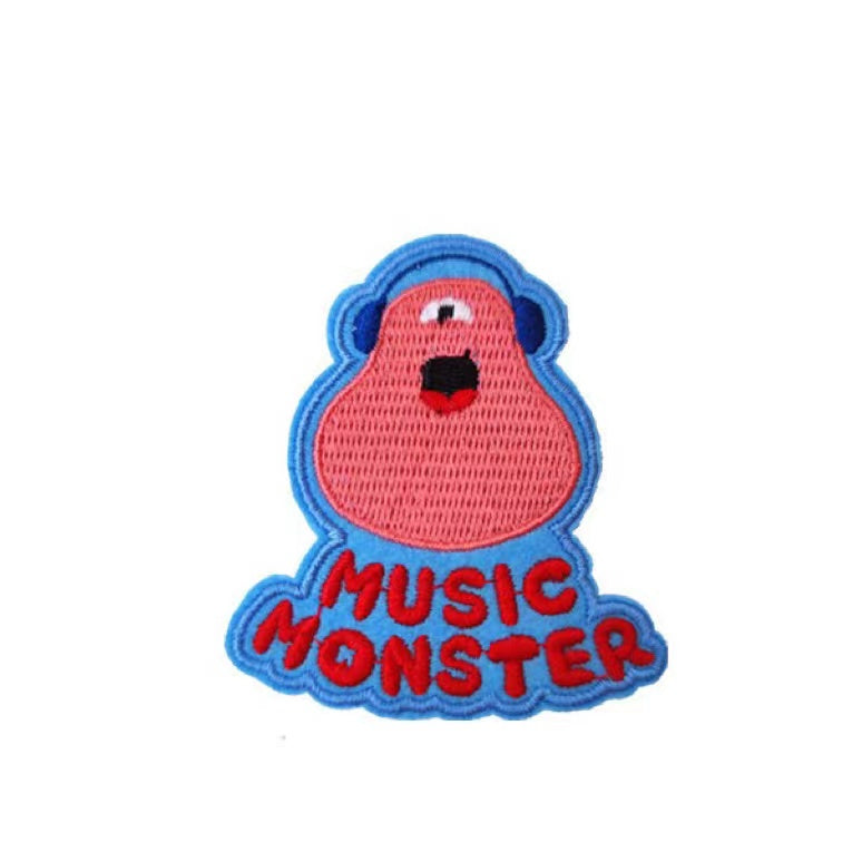 Music Monster Iron On Embroidered Patch