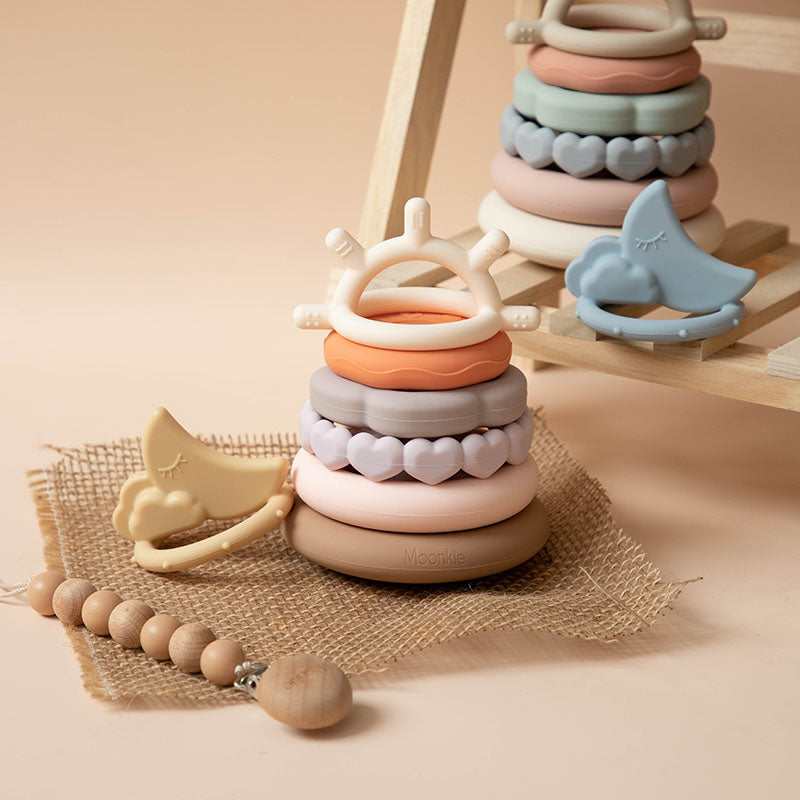 Personalized Stacking Teething Rings (Nature)